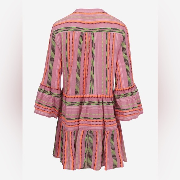 New DEVOTION TWIN Pink and Orange Striped ELLA TUNIC MINI DRESS 🧡🩷Medium - Picture 16 of 16